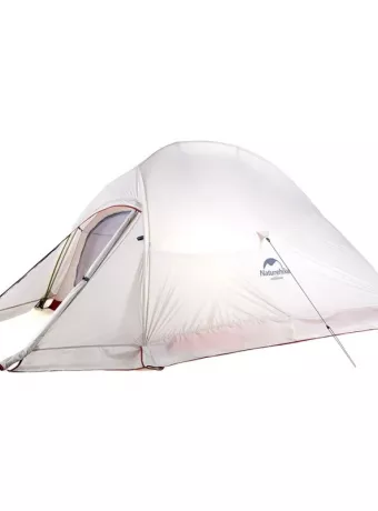 Палатка Naturehike Сloud up 2 20D NH17T001-T двухместная с ковриком, серо-красная, 6927595730560